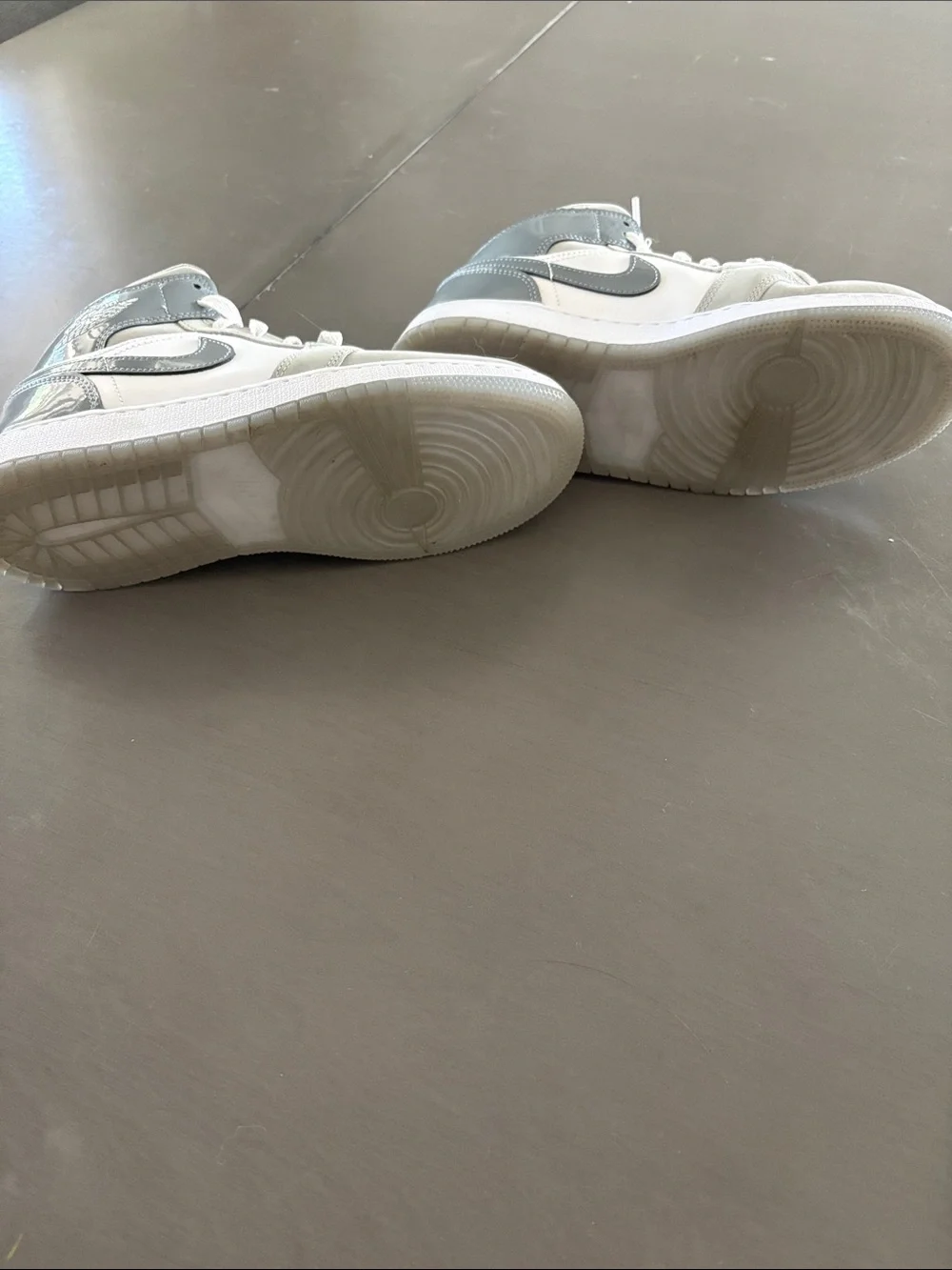 Nike Kids Mid-Top Sneakers in White and Gray
